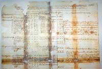 Photo of rent roll of Drumesple c. 1750